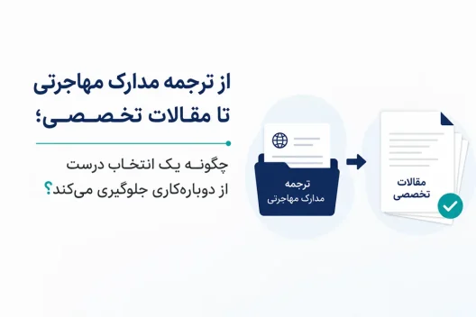 از ترجمه مدارک مهاجرتی تا مقالات تخصصی؛ چگونه یک انتخاب درست از دوباره‌کاری جلوگیری می‌کند؟