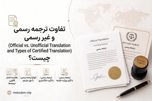 تقاوت ترجمه رسمی و غیر رسمی و انواع ترجمه رسمی
